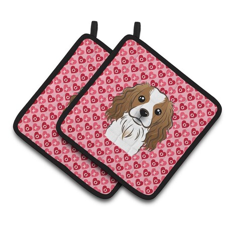 Carolines Treasures Cavalier Spaniel Hearts Pair of Pot Holders BB5294PTHD